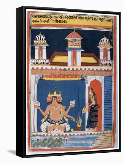 Brahma Receiving an Offering, after 18th Century-null-Framed Stretched Canvas