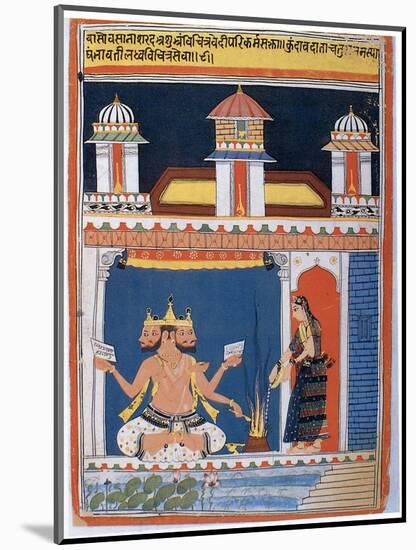 Brahma Receiving an Offering, after 18th Century-null-Mounted Giclee Print