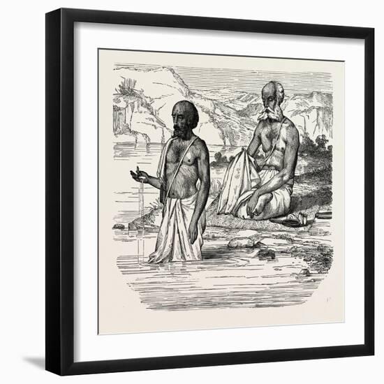 Brahmins Worshipping the Ganges-null-Framed Giclee Print