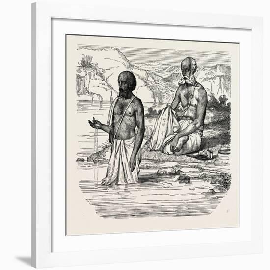 Brahmins Worshipping the Ganges-null-Framed Giclee Print