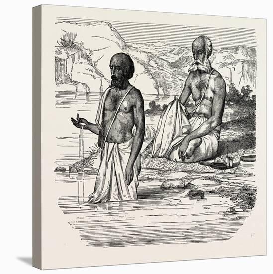 Brahmins Worshipping the Ganges-null-Stretched Canvas