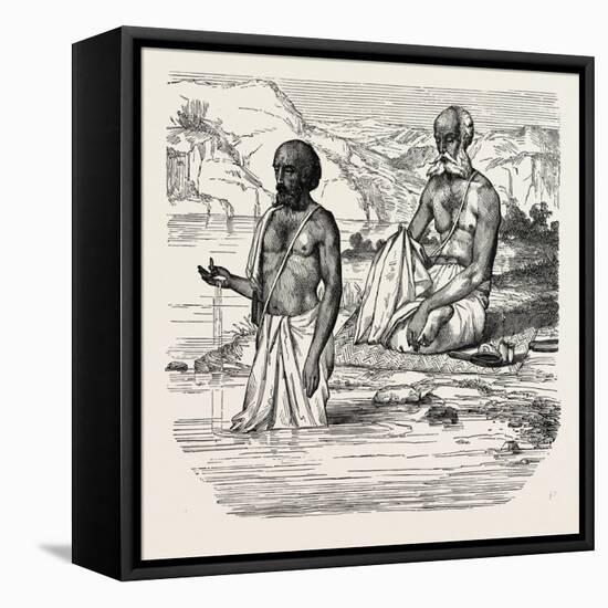 Brahmins Worshipping the Ganges-null-Framed Stretched Canvas