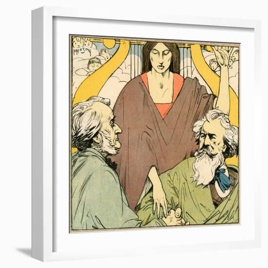 Brahms, Wagner, Reconciled-null-Framed Art Print