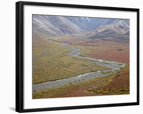 Braided River in the Fall, Denali National Park and Preserve, Alaska, USA-James Hager-Framed Photographic Print