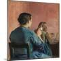 Braiding Her Hair, C.1888 (Oil on Canvas)-Christian Krohg-Mounted Giclee Print