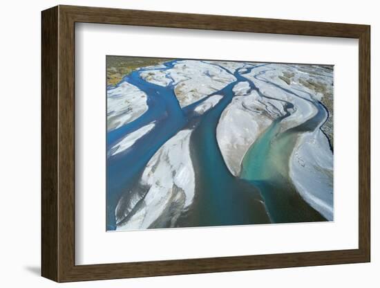 Braids of Rakaia River, near Rakaia, Mid Canterbury, South Island, New Zealand-David Wall-Framed Photographic Print