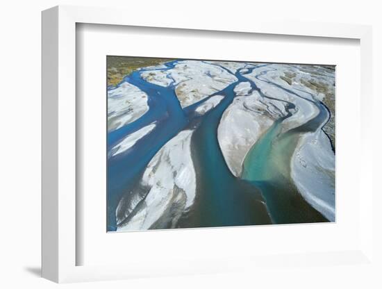 Braids of Rakaia River, near Rakaia, Mid Canterbury, South Island, New Zealand-David Wall-Framed Photographic Print