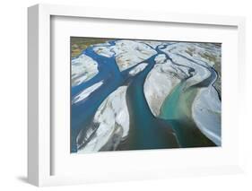 Braids of Rakaia River, near Rakaia, Mid Canterbury, South Island, New Zealand-David Wall-Framed Photographic Print