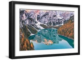 Braies in Autumn-Luigi Ruoppolo-Framed Giclee Print