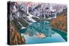 Braies in Autumn-Luigi Ruoppolo-Stretched Canvas