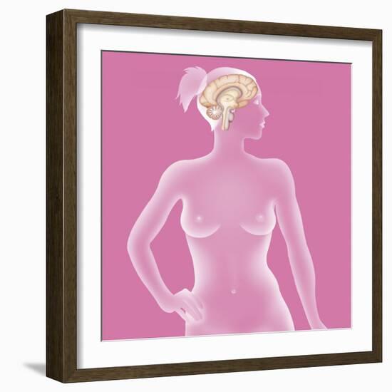 Brain, Drawing-Caroline Arquevaux-Framed Giclee Print