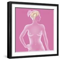 Brain, Drawing-Caroline Arquevaux-Framed Giclee Print