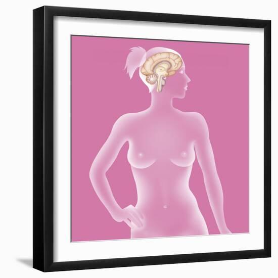 Brain, Drawing-Caroline Arquevaux-Framed Giclee Print