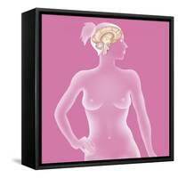 Brain, Drawing-Caroline Arquevaux-Framed Stretched Canvas