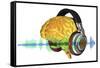 Brain with Headphones, Artwork-PASIEKA-Framed Stretched Canvas