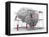 Brain with Workers, Mental Health-PASIEKA-Framed Stretched Canvas