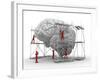 Brain with Workers, Mental Health-PASIEKA-Framed Photographic Print