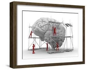 Brain with Workers, Mental Health-PASIEKA-Framed Photographic Print