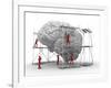 Brain with Workers, Mental Health-PASIEKA-Framed Photographic Print