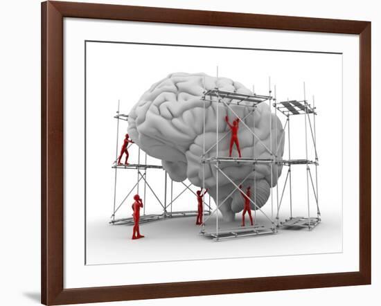 Brain with Workers, Mental Health-PASIEKA-Framed Photographic Print