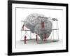 Brain with Workers, Mental Health-PASIEKA-Framed Photographic Print