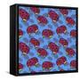 Brains Everywhere Pattern-Lauren Ramer-Framed Stretched Canvas