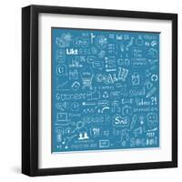 Brainstorming Elements Background-bloomua-Framed Art Print