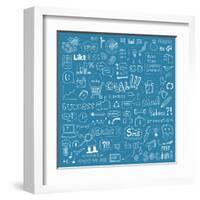 Brainstorming Elements Background-bloomua-Framed Art Print