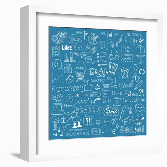 Brainstorming Elements Background-bloomua-Framed Art Print