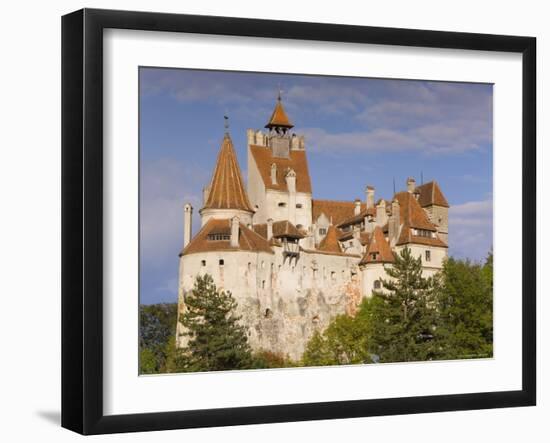 Bran Castle Perched Atop a 60M Peak in the Centre of the Village, Saxon Land, Transylvania-Gavin Hellier-Framed Photographic Print