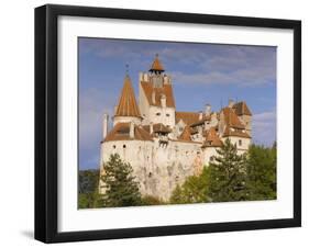 Bran Castle Perched Atop a 60M Peak in the Centre of the Village, Saxon Land, Transylvania-Gavin Hellier-Framed Photographic Print