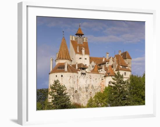 Bran Castle Perched Atop a 60M Peak in the Centre of the Village, Saxon Land, Transylvania-Gavin Hellier-Framed Photographic Print