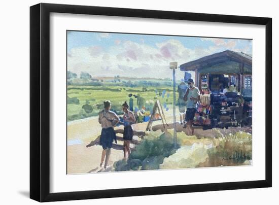 Brancaster Kiosk from the North (Watercolour)-Richard Foster-Framed Giclee Print