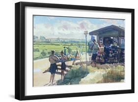 Brancaster Kiosk from the North (Watercolour)-Richard Foster-Framed Giclee Print