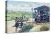 Brancaster Kiosk from the North (Watercolour)-Richard Foster-Stretched Canvas