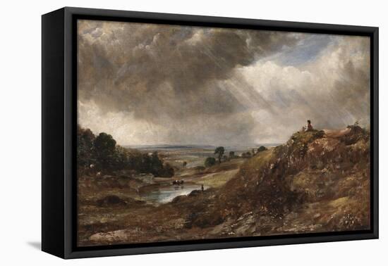 Branch Hill Pond, Hampstead Heath, with a Boy Sitting on a Bank-John Constable-Framed Stretched Canvas