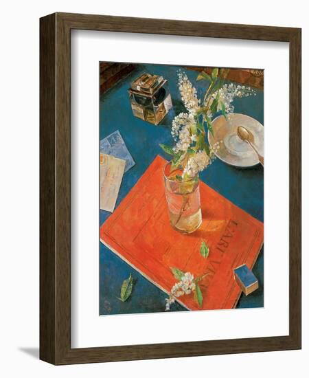 Branch of a Bird Cherry Tree in a Glass, 1932-Kuzma Sergeyevich Petrov-Vodkin-Framed Giclee Print