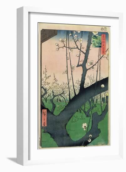 Branch of a Flowering Plum Tree-Ando Hiroshige-Framed Giclee Print