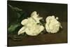 Branch of White Peonies and Secateurs, 1864-Edouard Manet-Stretched Canvas