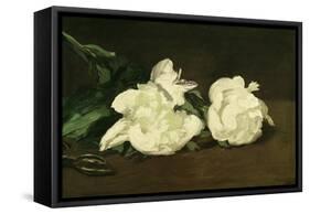 Branch of White Peonies and Secateurs, 1864-Edouard Manet-Framed Stretched Canvas
