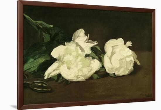 Branch of White Peonies and Secateurs, 1864-Edouard Manet-Framed Giclee Print