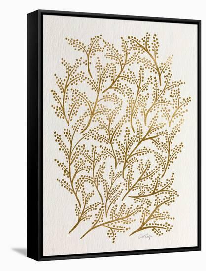 Branches in Gold-Cat Coquillette-Framed Stretched Canvas