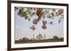 Branches of a Flowering Tree with Red Flowers Frame the Taj Mahal Symbol of Islam in India-Roberto Moiola-Framed Photographic Print