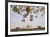 Branches of a Flowering Tree with Red Flowers Frame the Taj Mahal Symbol of Islam in India-Roberto Moiola-Framed Photographic Print