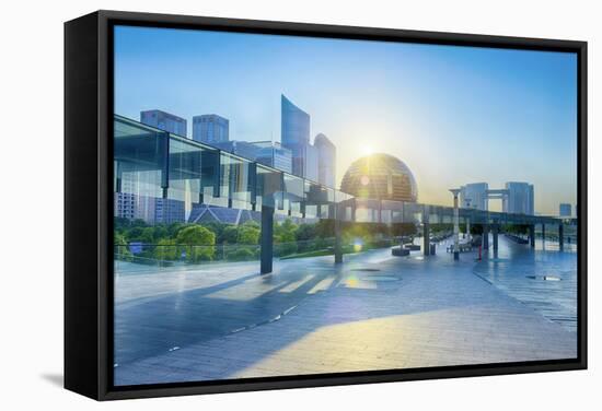 Brand New Skyscrapers and Modern Architecture in an Hdr Capture in Jianggan-Andreas Brandl-Framed Stretched Canvas