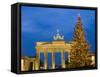 Brandenburg Gate at Christmas Time, Berlin, Germany, Europe-Marco Cristofori-Framed Stretched Canvas