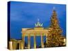 Brandenburg Gate at Christmas Time, Berlin, Germany, Europe-Marco Cristofori-Stretched Canvas