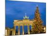 Brandenburg Gate at Christmas Time, Berlin, Germany, Europe-Marco Cristofori-Mounted Photographic Print