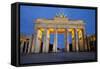 Brandenburg Gate at Night, Berlin, Germany, Europe-Miles Ertman-Framed Stretched Canvas
