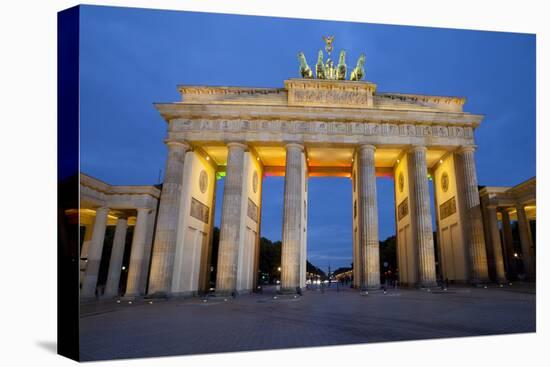 Brandenburg Gate at Night, Berlin, Germany, Europe-Miles Ertman-Stretched Canvas